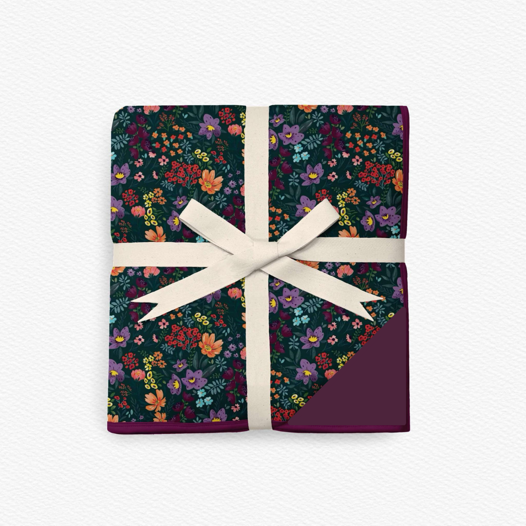 Midnight Floral Adult Quilted Blanket